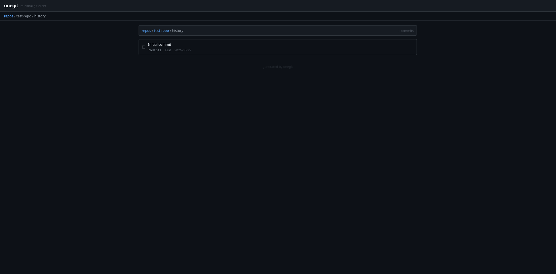 Commit history view